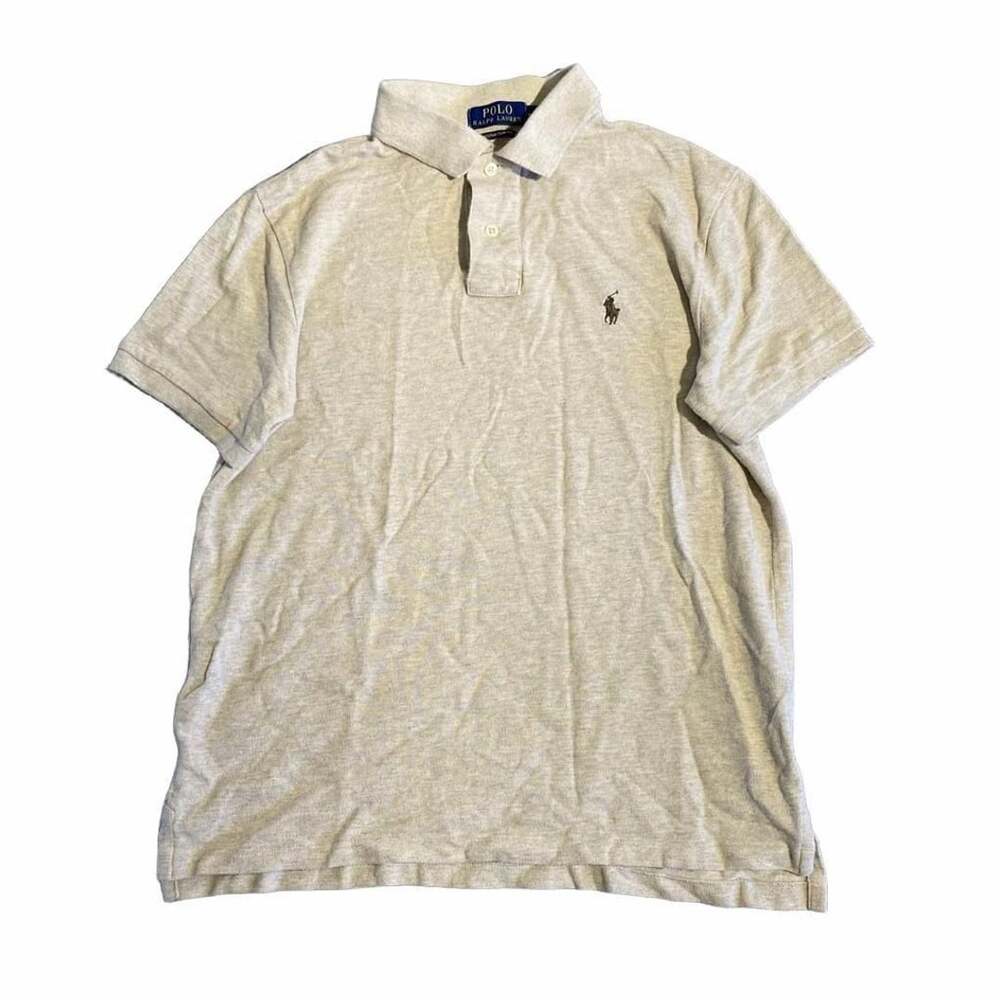 Polo Ralph Lauren Custom Slim Fit Polo Size M Beige Knit Short Sleeve